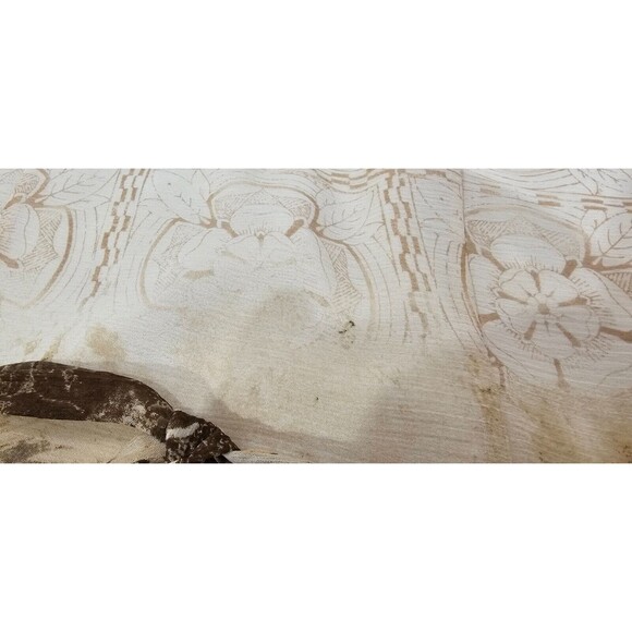 VTG 90s Tunic Top Women S Muted Beige Ombre Floral V-Neck Ethereal Whimsy Fairy - Picture 5 of 9